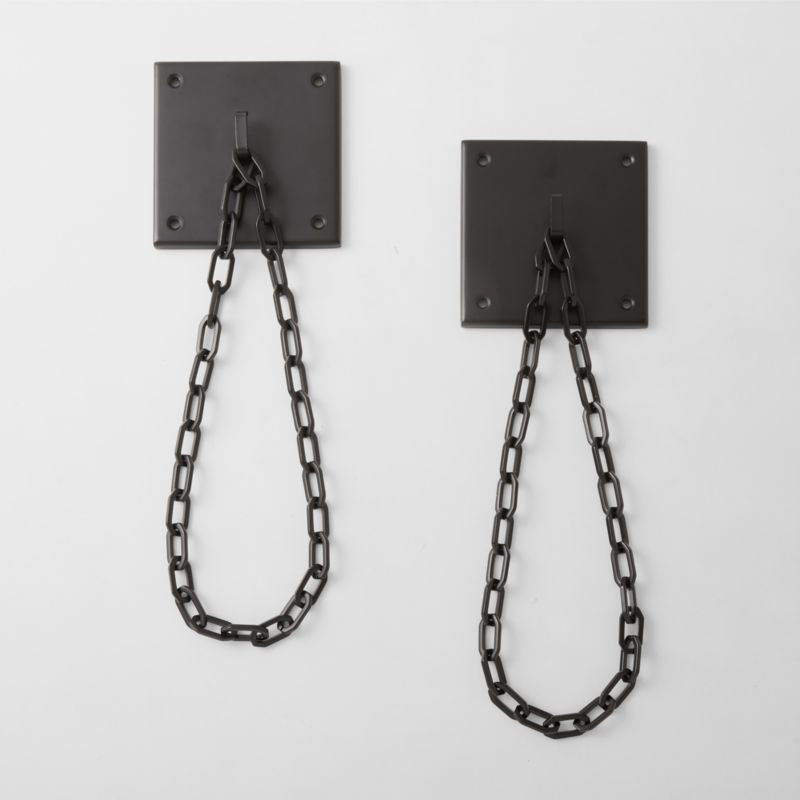 Bolt Matte Black Drapery Tieback Chains Set of 2 + Reviews | CB2 | CB2