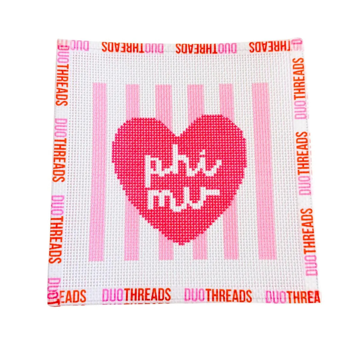 Phi Mu Sorority Heart Needlepoint Canvas | Etsy (Global)