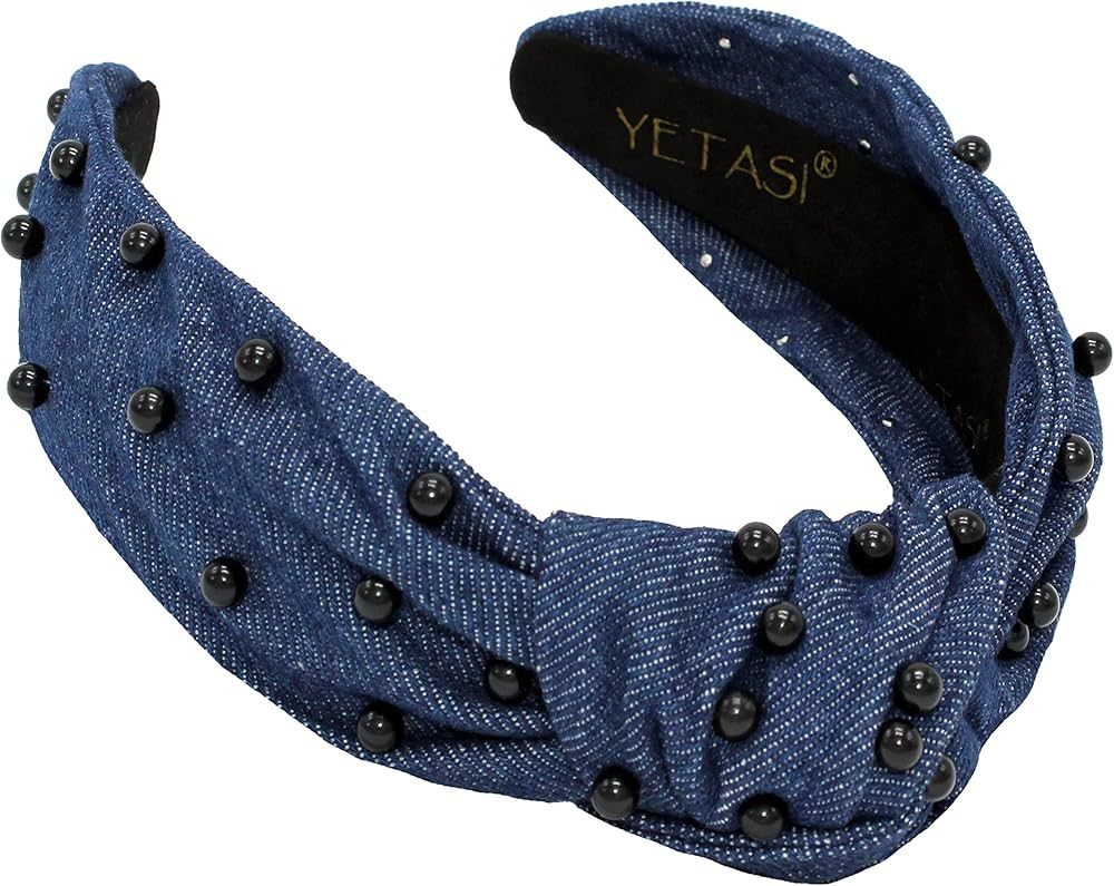 YETASI Head bands For Women's Hair are Unique. Blue Headband is Trendy. Knotted Headband for Wome... | Amazon (US)