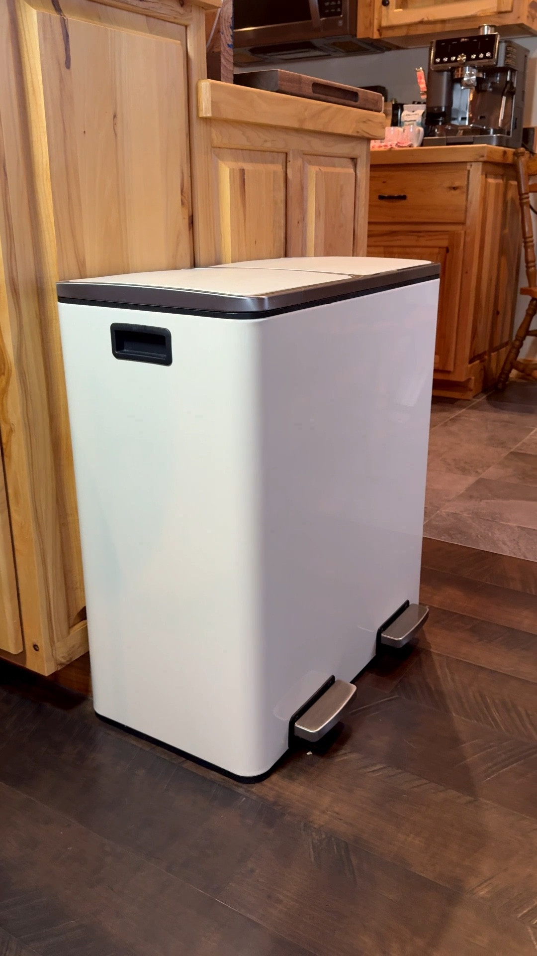 10/10 recommend buying this garbage can! It’s a dual trash can so we do recycling in it as well. She’s gorgeous and comes in other colors! #trashcan #garbagecan #amazon 

#LTKSaleAlert #LTKHome
