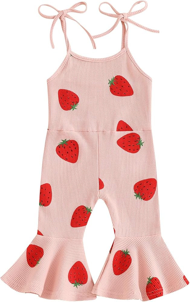 Toddler Baby Girl Flare Overalls Bell Bottom Jumpsuit Sleeveless Backless Floral Print Suspender ... | Amazon (US)