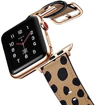 amBand Leather Band Compatible with Apple Watch 38mm 40mm 42mm 44mm, Genuine Leather Vintage Repl... | Amazon (US)