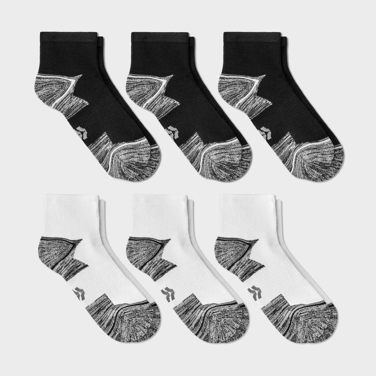 Boys' 6pk Ankle Socks - All In Motion™ White/Black | Target