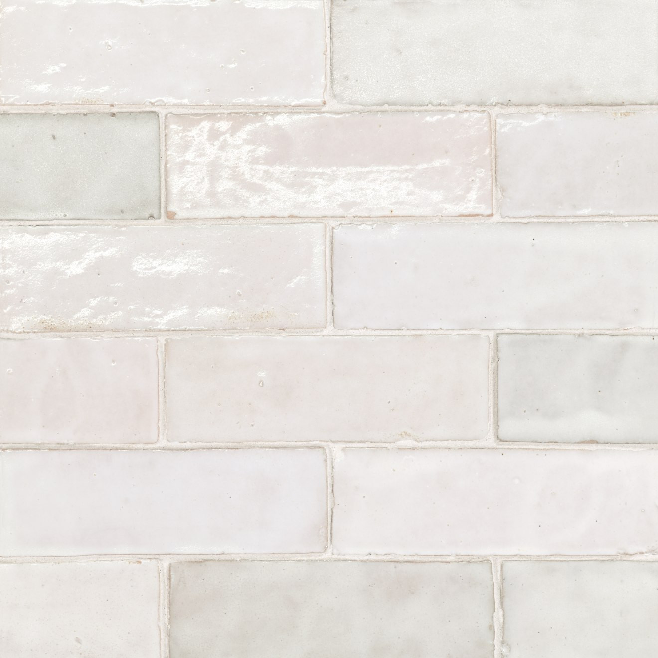 Zagora 2" x 6" Glossy Zellige Field Tile in Blanc | Bedrosians Tile & Stone