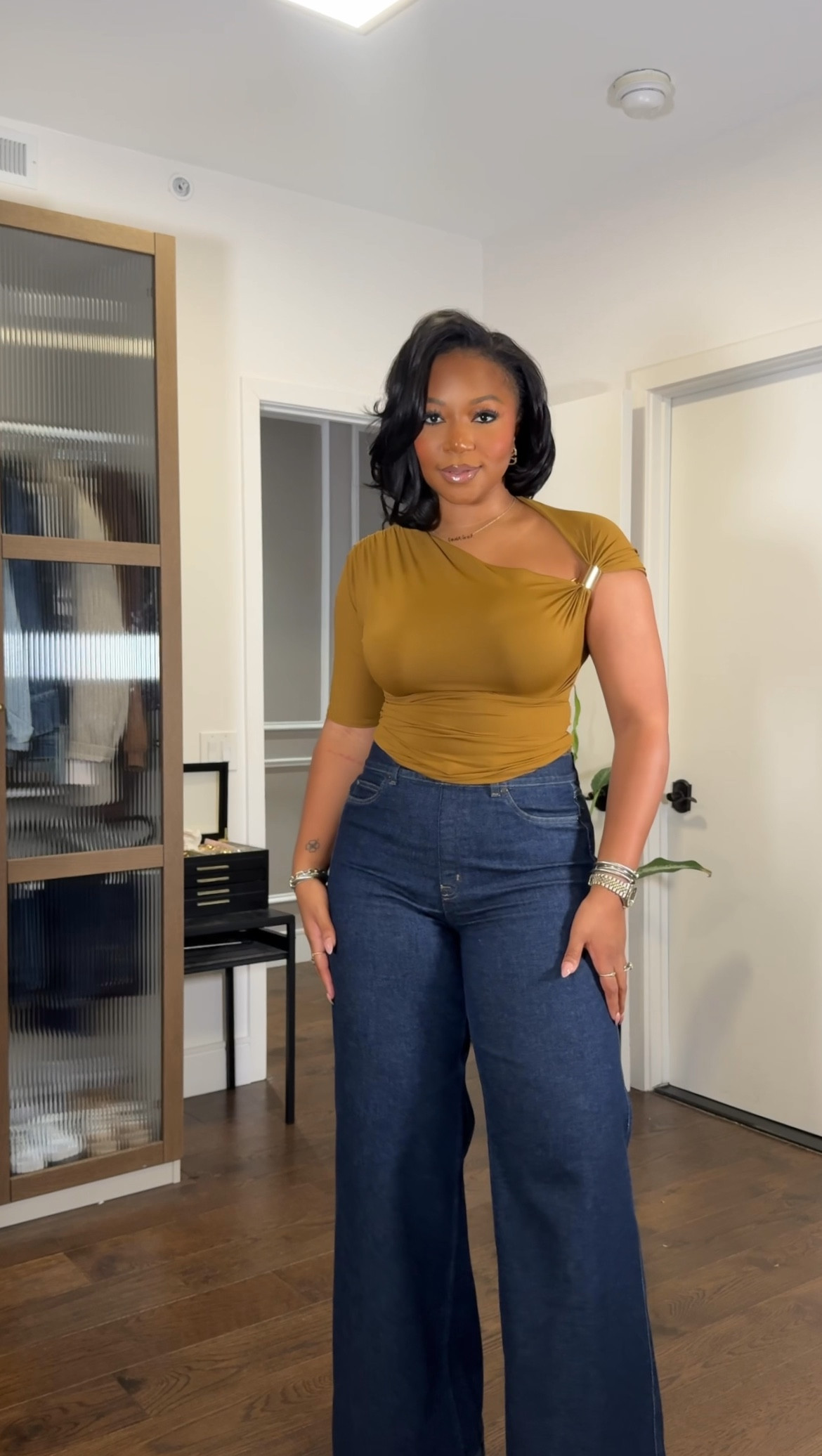 Love these beautiful tops. So elegant and sophisticated. 

I am 5’9 | 200 lbs wearing medium top and large TALL in the jeans (use code JANESHAXSPANX for 15% off!!) and a 10 in the striped pants!! 

#LTKFindsUnder100 #LTKMidsize #LTKStyleTip