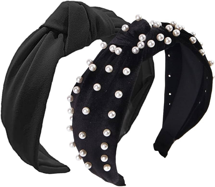 Etercycle 2PCS Headbands for Women, Bow Knotted Wide Headband, Yoga Hair Band Fashion Elastic Hai... | Amazon (US)