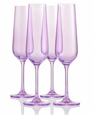 Sheer Purple Champagne Flutes, Set of 4 | Macys (US)
