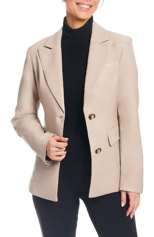 Sanctuary Corset Back Faux Leather Blazer in Sawdust at Nordstrom, Size Small | Nordstrom
