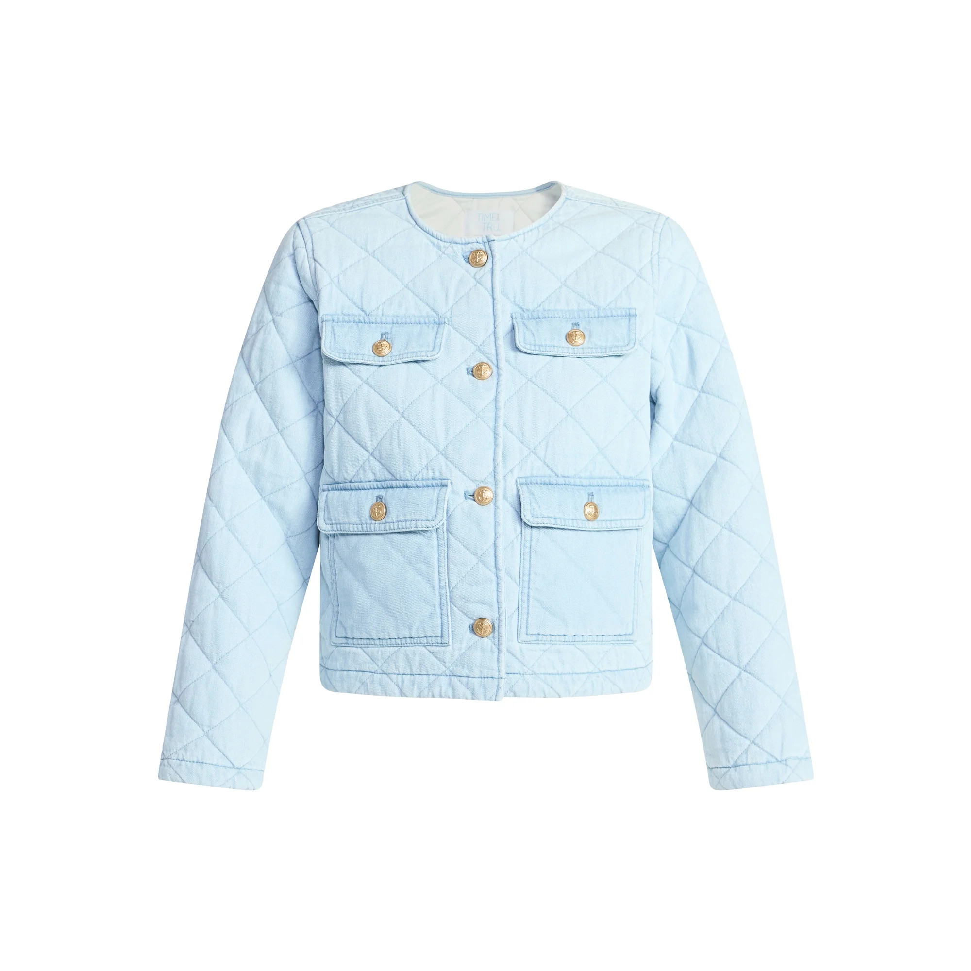 Time and Tru Women's Quilted Cotton Jacket, Sizes XS-XXXL | Walmart (US)