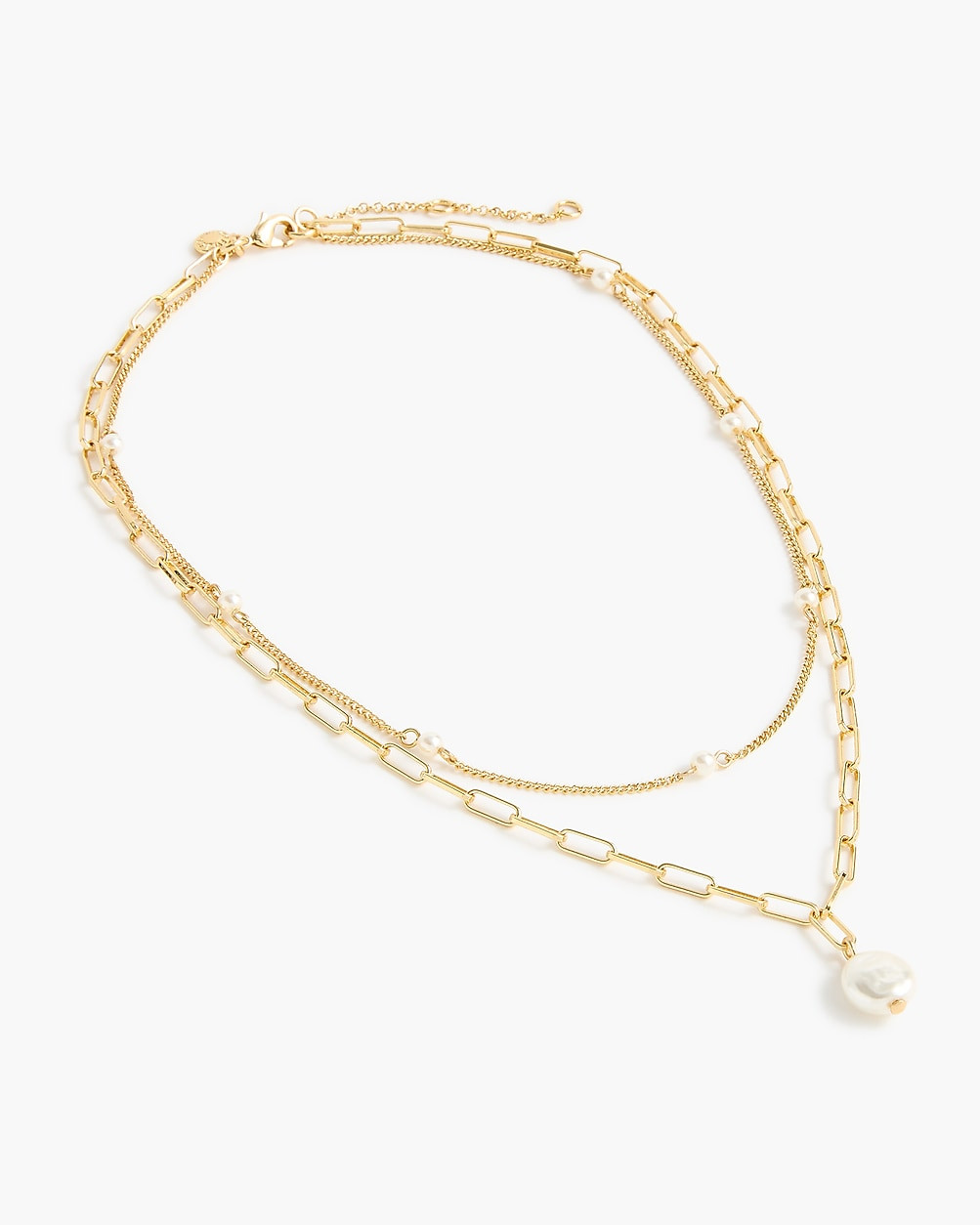 Layered pearl pendant necklace | J.Crew Factory
