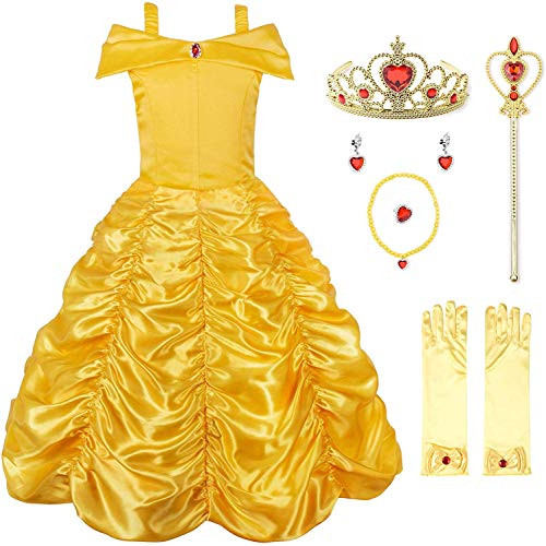 Amazon.com: JerrisApparel Princess Dress Off Shoulder Layered Costume for Little Girl (5 Years, Y... | Amazon (US)