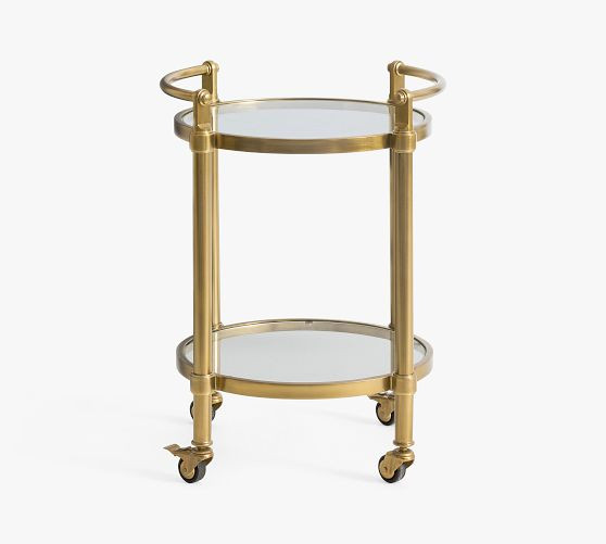Everson Round Metal Bar Cart (20") | Pottery Barn (US)