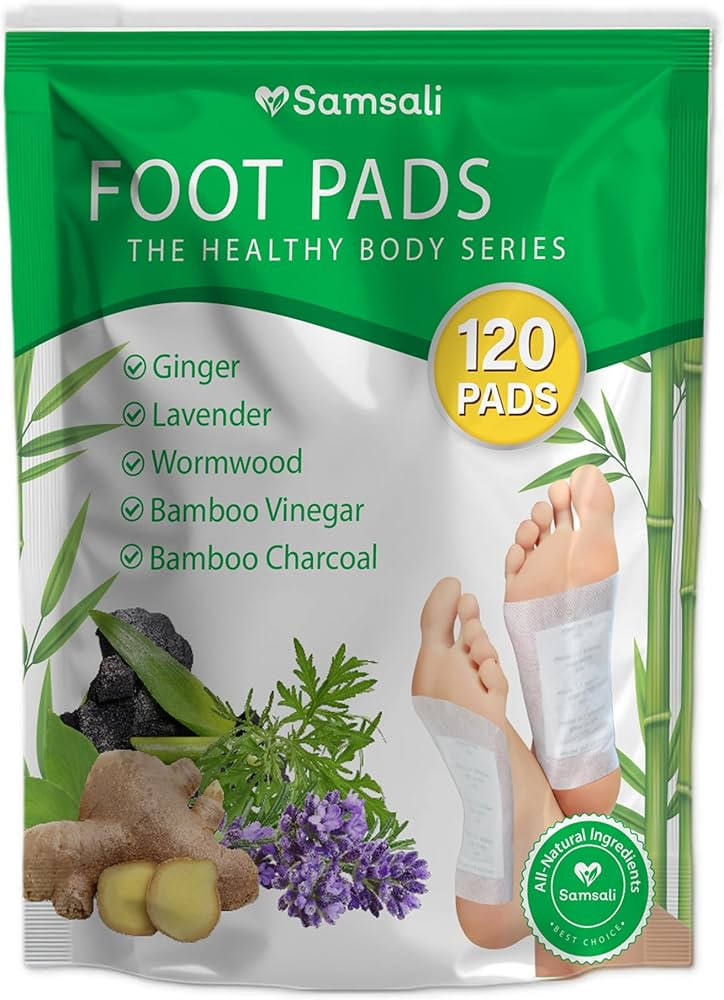 Ginger & Bamboo Vinegar Foot Pads: 120 Pack Natural Foot Pads with Bamboo Charcoal, Wormwood & La... | Amazon (US)