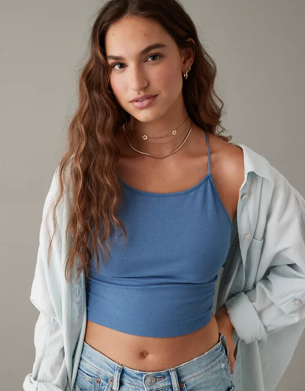 AE Strappy-Go-Lucky Cropped Cami | American Eagle Outfitters (US & CA)