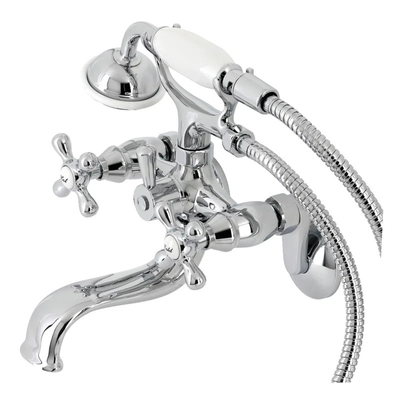 Kingston Brass Kingston Two-Handle Clawfoot Tub Faucet with Hand Shower | Wayfair North America