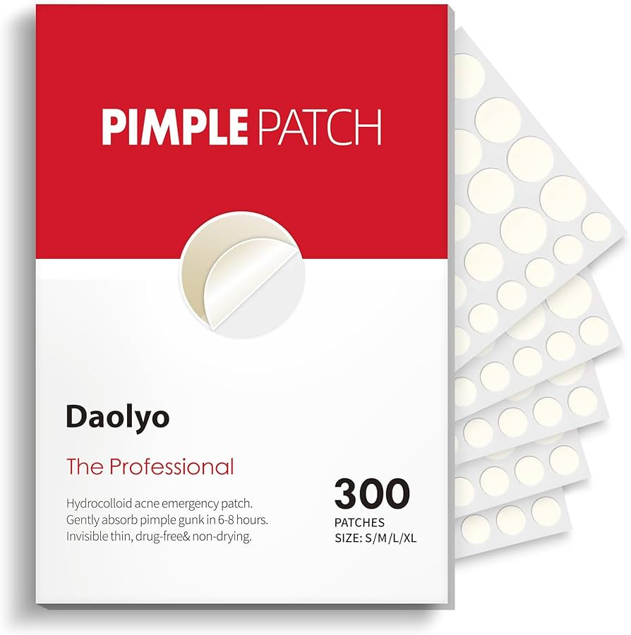 Pimple Patches for Face, 4 Size 300 Counts Acne Patches, Hydrocolloid Patches for Covering Zits a... | Amazon (US)