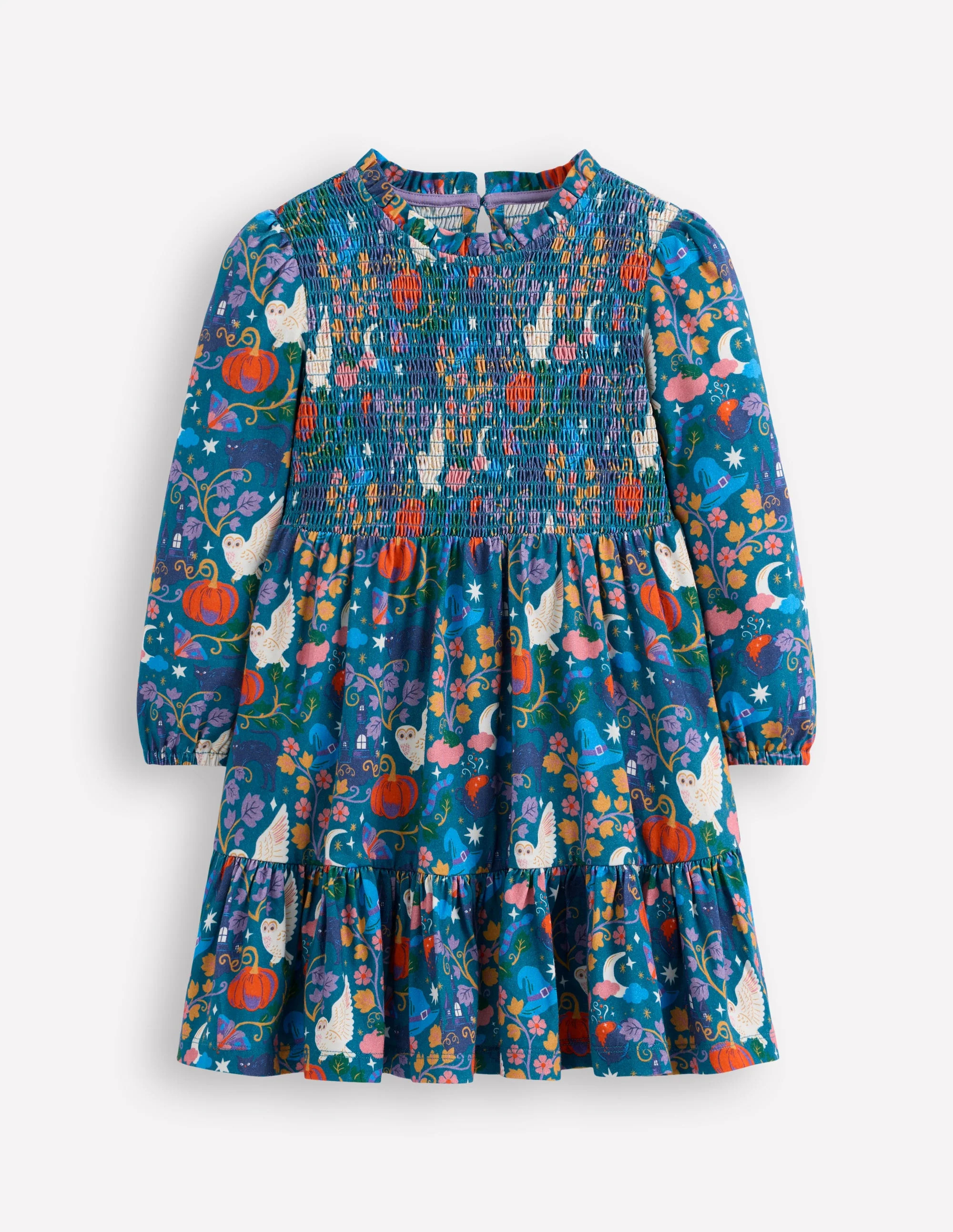 Aurora Long Sleeve Dress-Deep Sea Blue Spooky Toile | Boden (US)