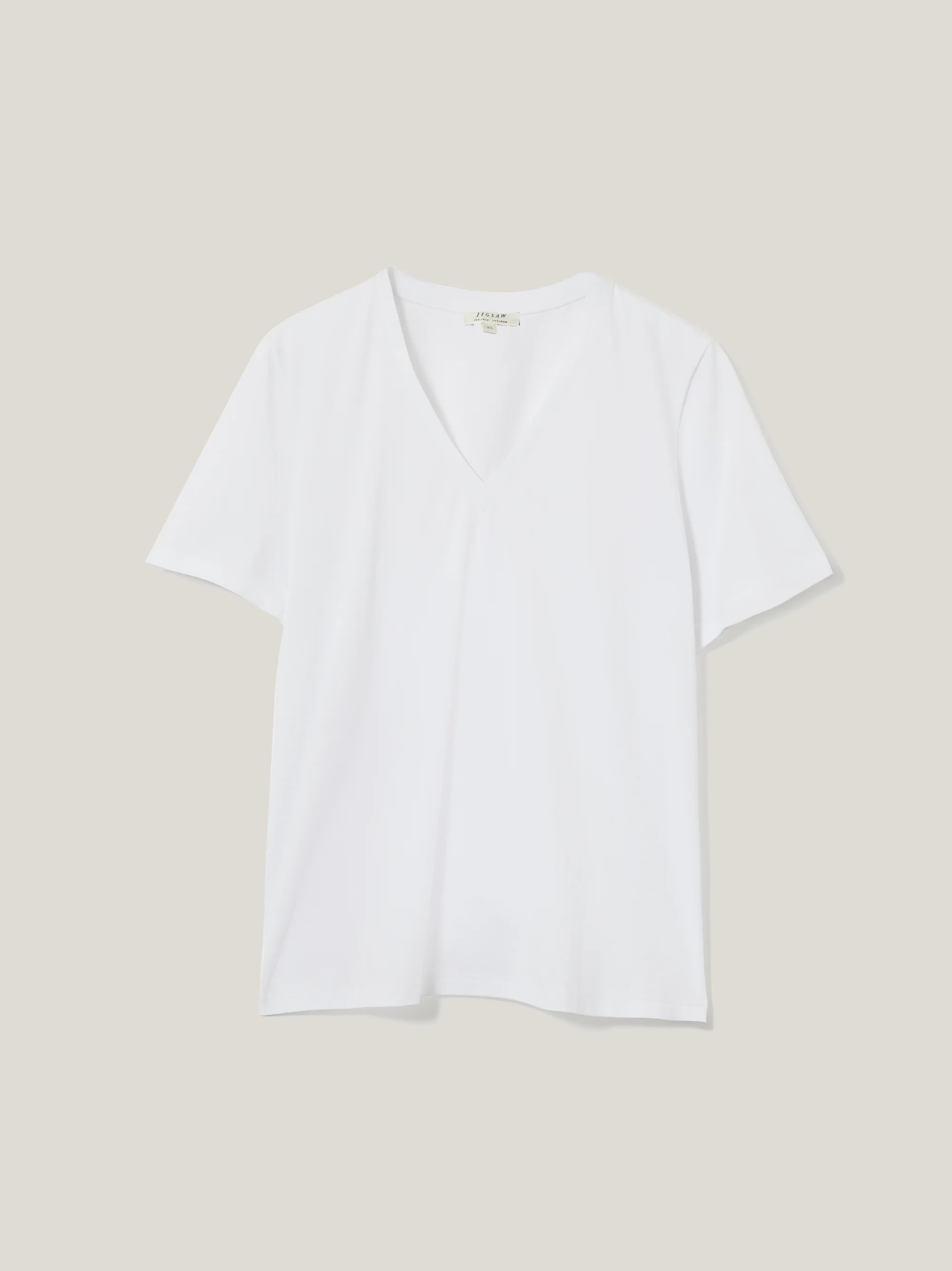 Supima Cotton V Neck T-shirt | White | Jigsaw (UK)