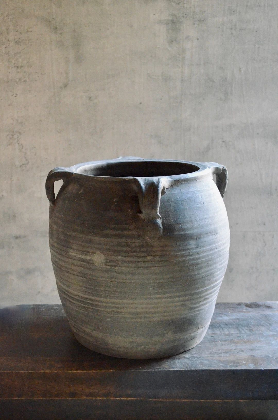 Vintage Grey Pot With Four Handles Clay Vase Rustic Vessel Wabi Sabi Shanxi Black Pot Pottery Urn... | Etsy (US)
