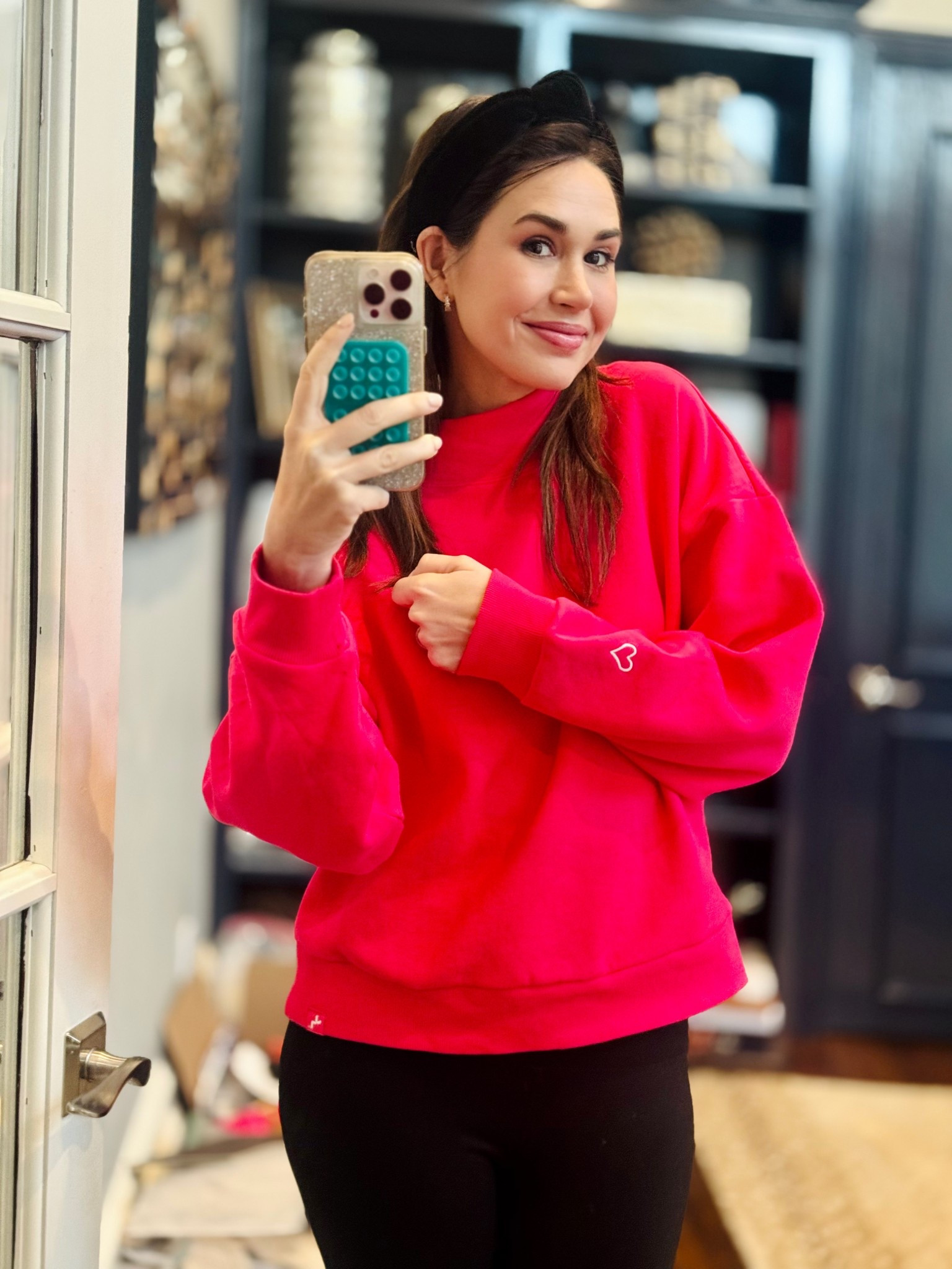 So many cute a Valentine’s finds at Target!! I love this time of year because pink and red and hearts galore are my jam! 💕

This comfy fleece lined joylab sweatshirt has just a little embroidered heart on the sleeve if you want something for Valentine’s, but prefer it to be understated. 