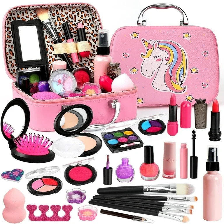 Sendida Washable Kids Makeup Kit for Girls, 25PCS with Cute Makeup Bag, Toy for Girl Ages 3-10 | Walmart (US)