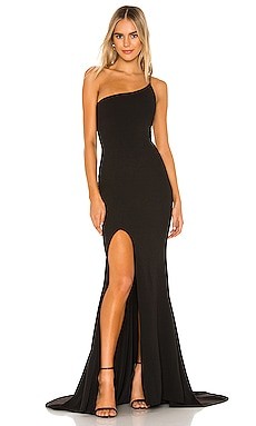 Nookie Jasmine One Shoulder Gown in Black from Revolve.com | Revolve Clothing (Global)