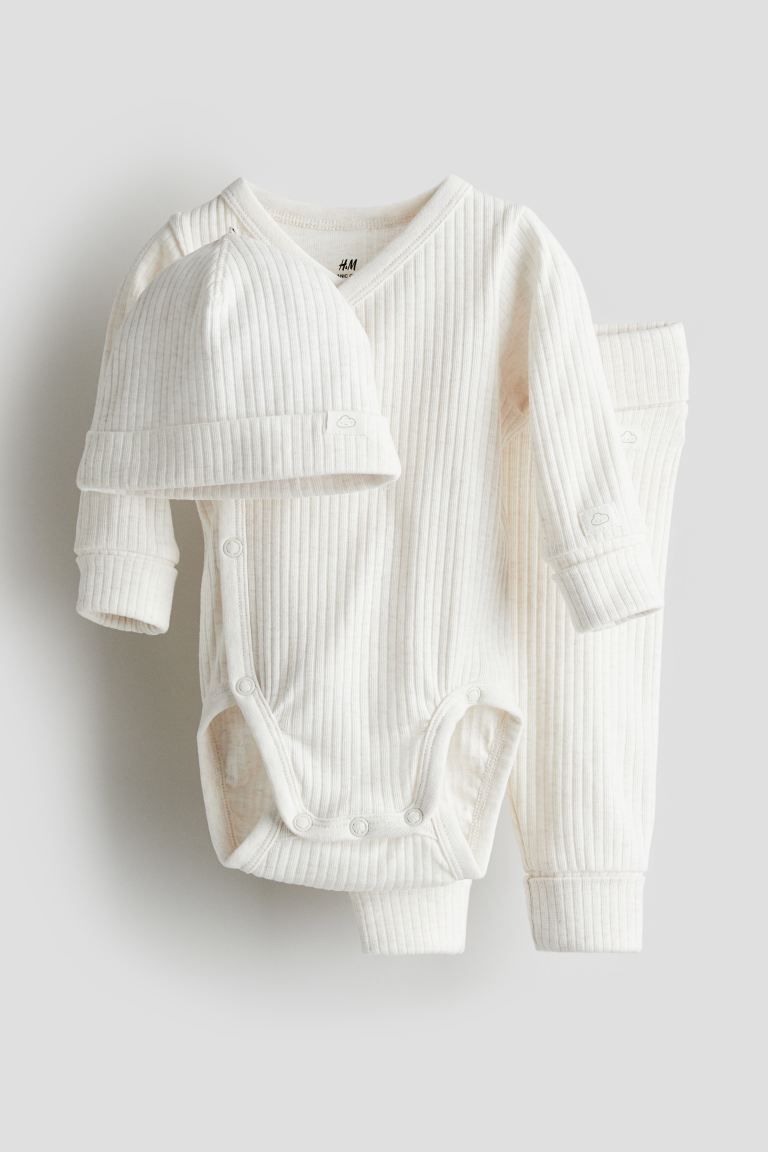 Adjustable-fit Set - White/beige striped - Kids | H&M US | H&M (US + CA)