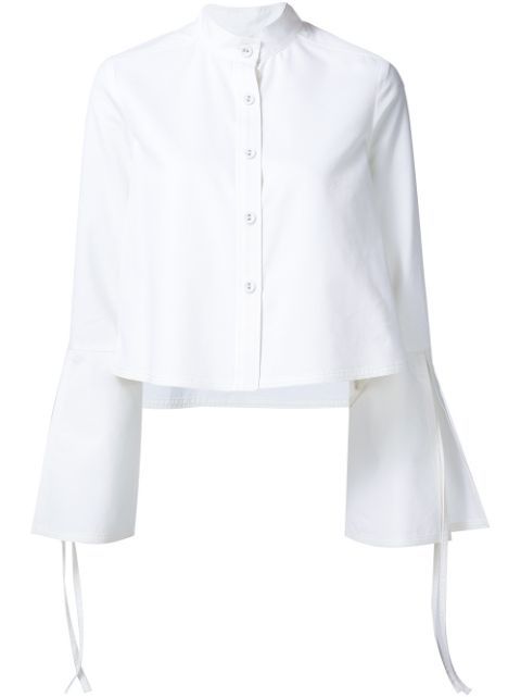 bell sleeves banded collar shirt | FarFetch Global