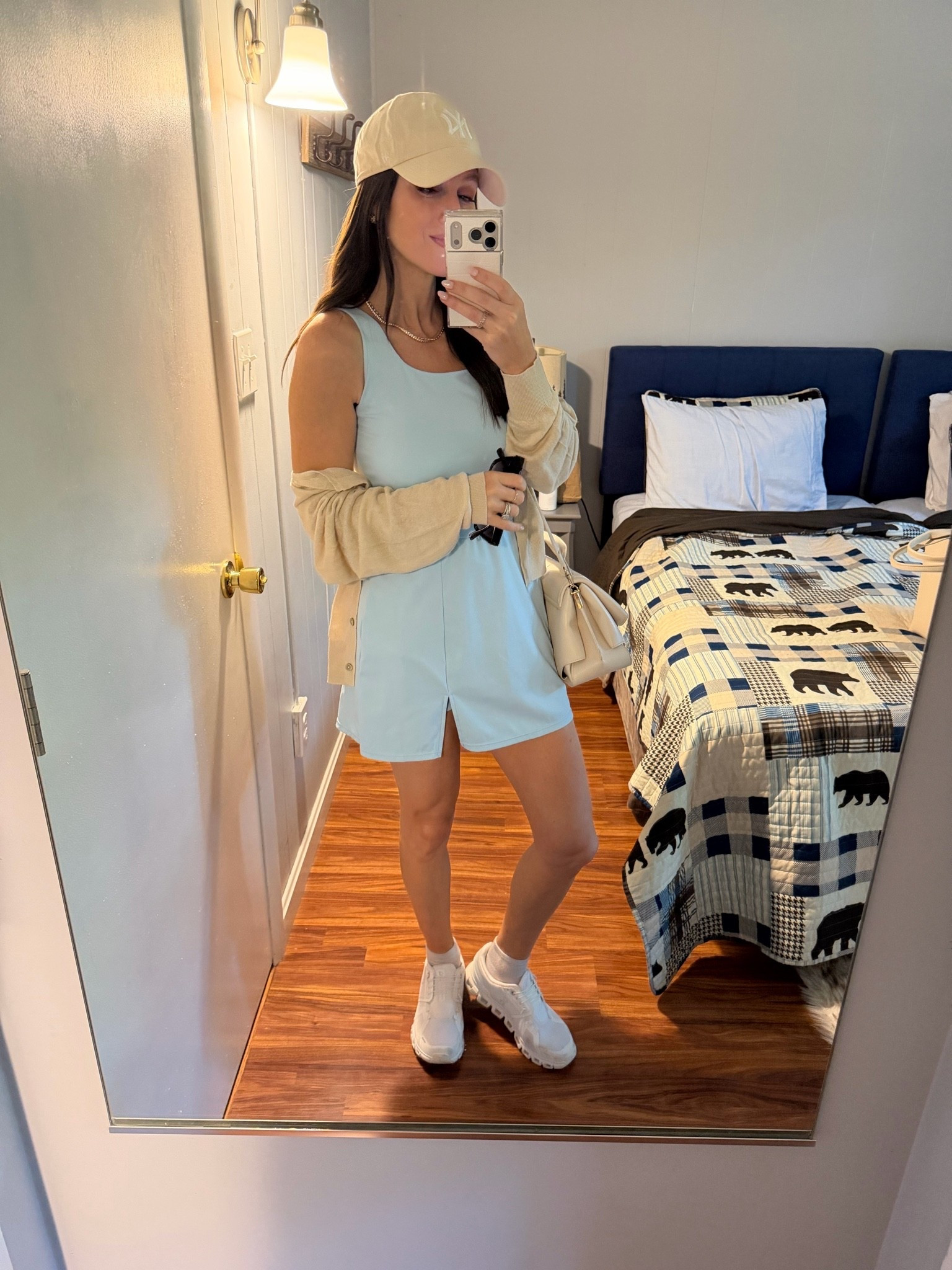 The most flattering and comfy active dress on sale for under $30! Did my true size in the dress, shoes, cardigan - and the bag is the best crossbody that looks so high end

#LTKootd #LTKOver40 #LTKActive