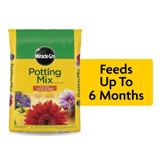 Miracle-Gro Potting Mix, For Indoor or Outdoor Potted Plants, Flowers, Shrubs, 25 qt. | Walmart (US)