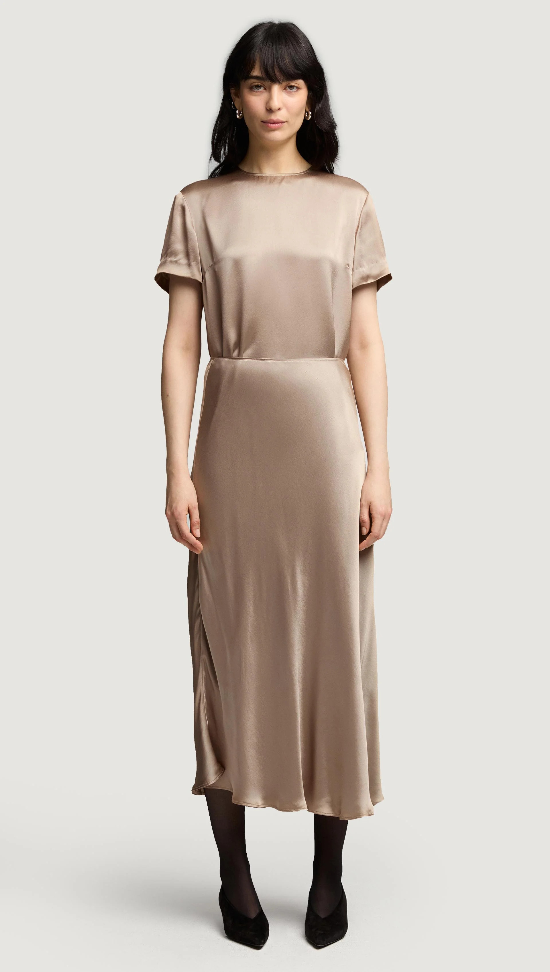 Bias Midi Skirt in Viscose Satin | Women's Tops | Argent | Argent