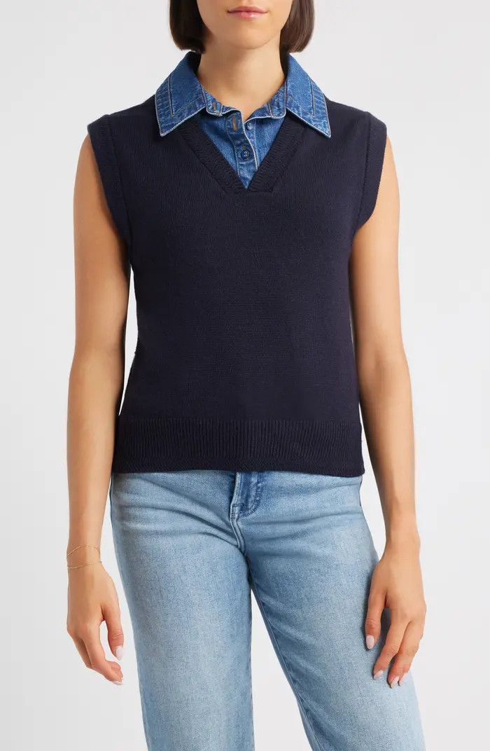 Mixed Media Sweater Vest | Nordstrom