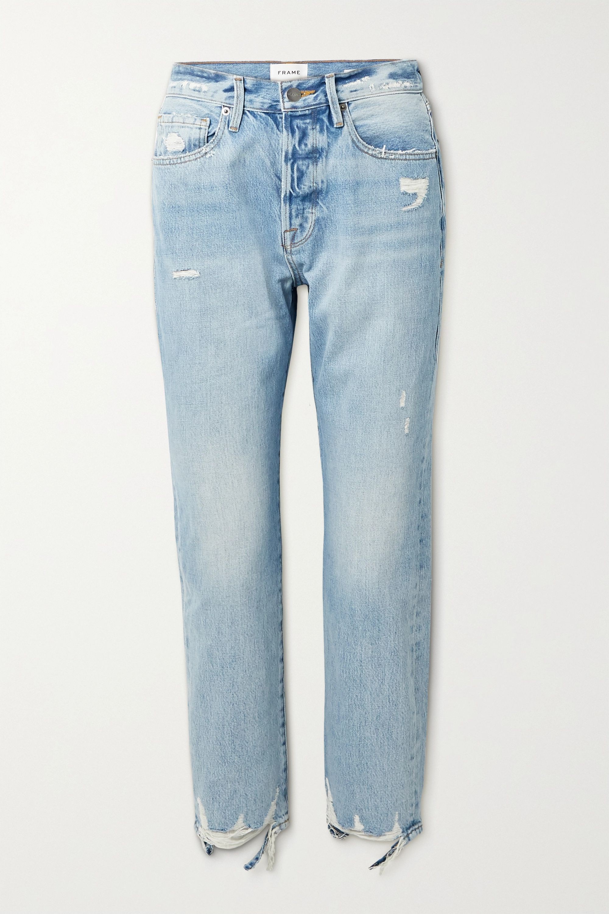 Le Original distressed high-rise straight-leg jeans | NET-A-PORTER (UK & EU)