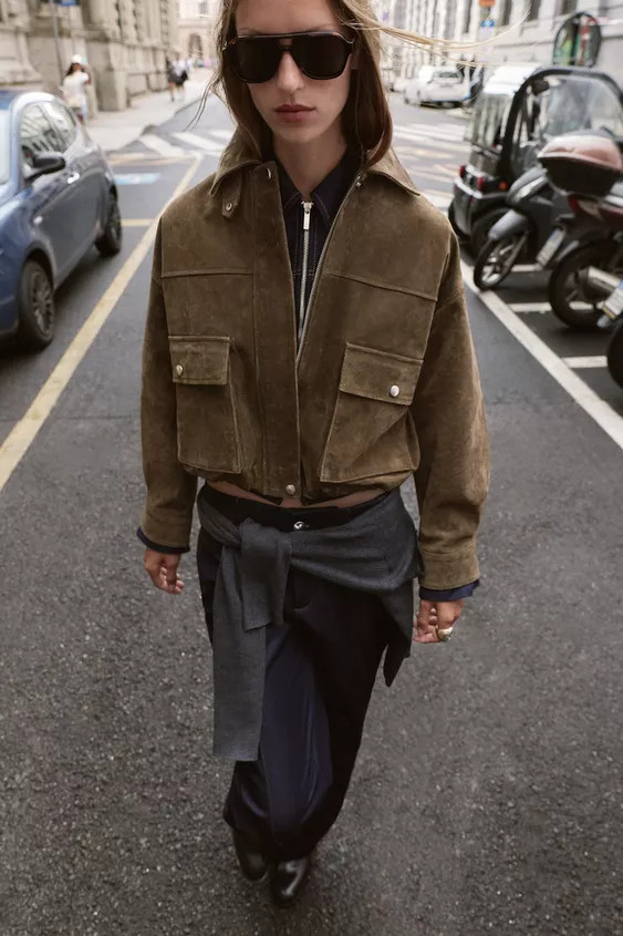 100% LEATHER BOMBER JACKET | Zara UK