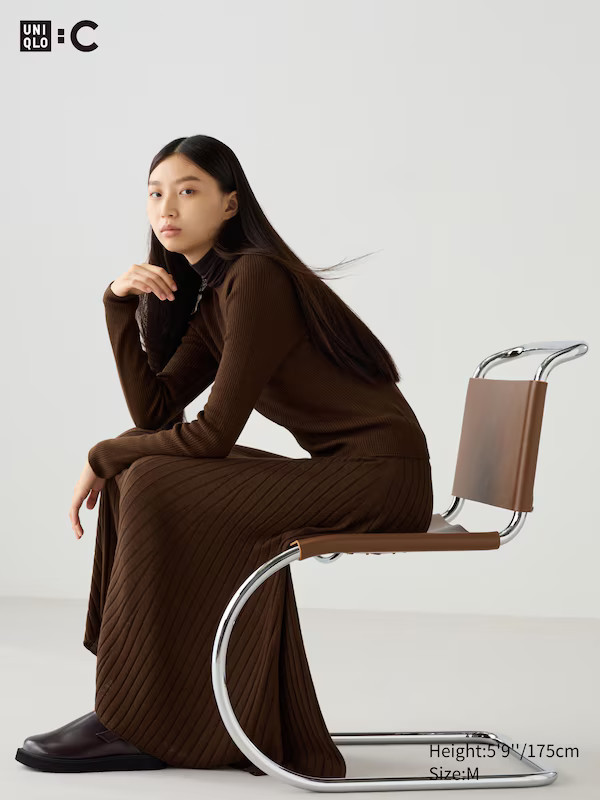 Jupe Côtelée en Mérinos Mélangé | Uniqlo FR