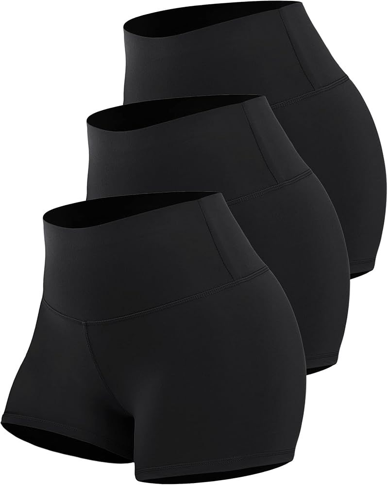 CHRLEISURE Workout Booty Spandex Shorts for Women, High Waist Soft Yoga Bike Shorts | Amazon (US)