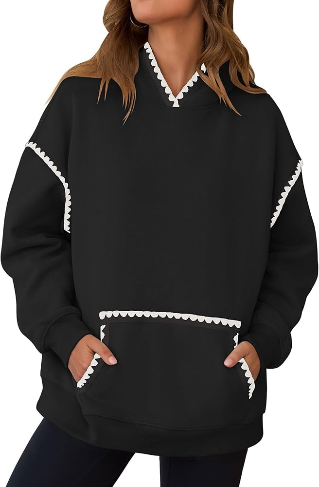 ZESICA Womens Oversized Sweatshirts Fleece Hoodies Long Sleeve Pullover Fall Outfits with Pocket | Amazon (US)