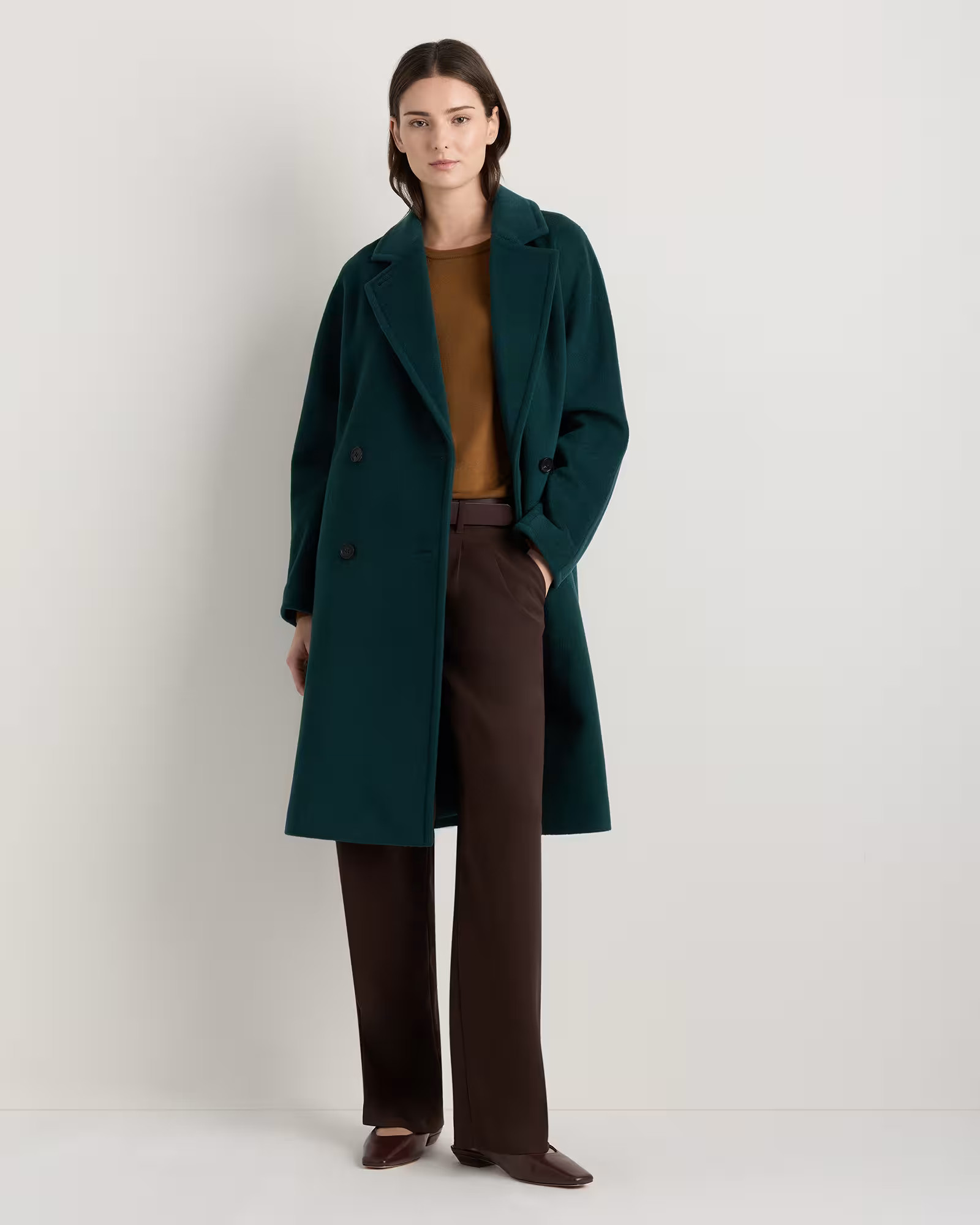 Wool Cashmere Double-Breasted Slouch Coat | Quince