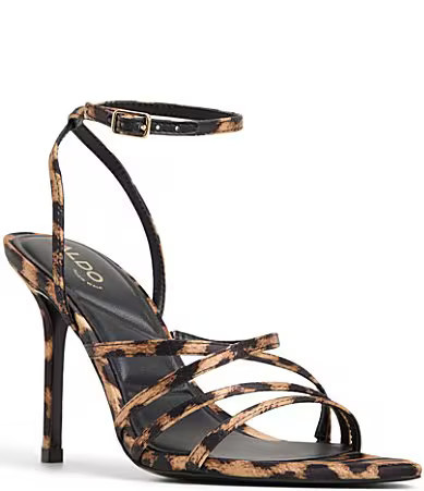 ALDO Solania Leopard Print Strappy Pointed Toe Dress Sandals - 9 | Dillard's