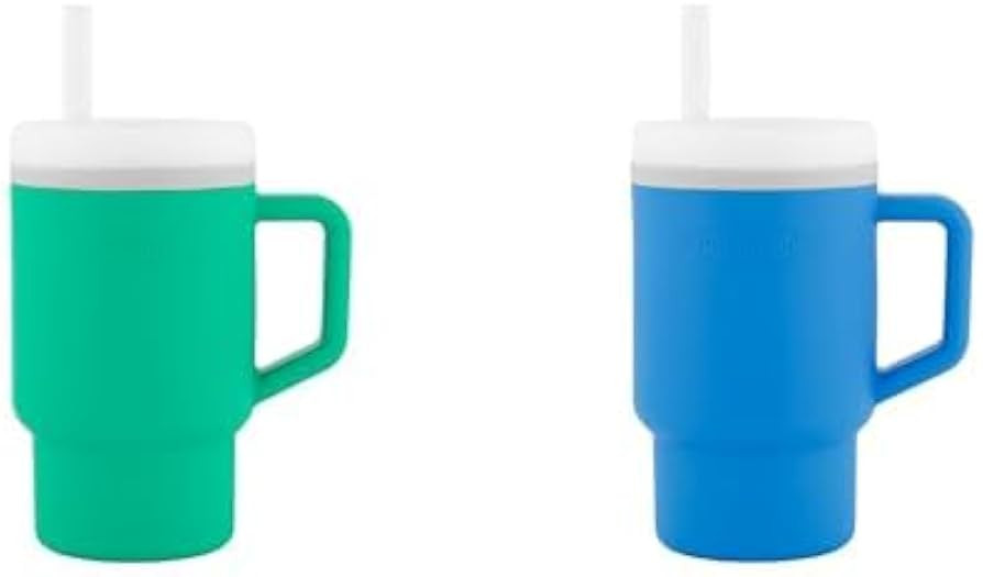 Infantino My 1st Tumbler 9 fl. oz Silicone Baby Sippy Cups with Straw and Handle, Alpine and Ocea... | Amazon (US)