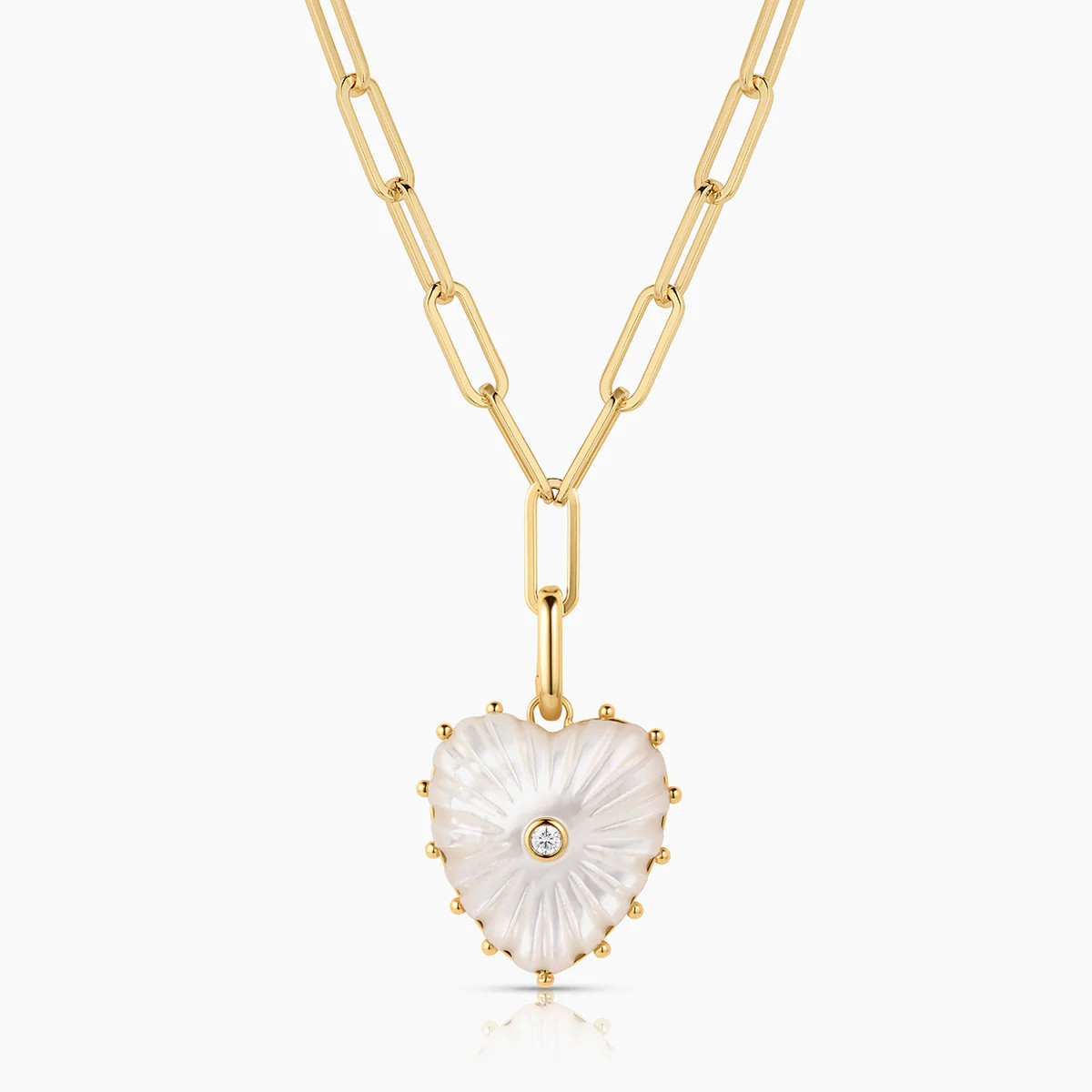 Malene Mother Of Pearl Heart Necklace | THATCH