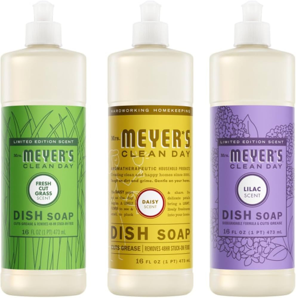 Mrs. MEYER'S CLEAN DAY Dish Soap Bundle (Lilac + Daisy + Fresh Cut Grass) | Amazon (US)