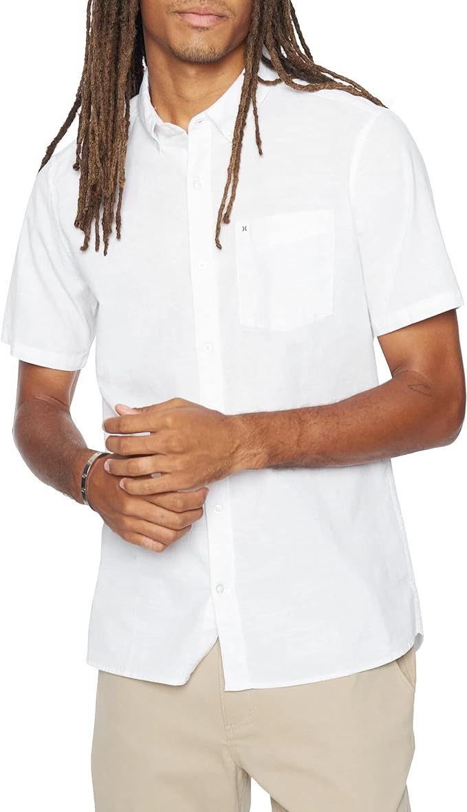 Hurley Men's One and Only Textured Short Sleeve Button Up | Amazon (US)