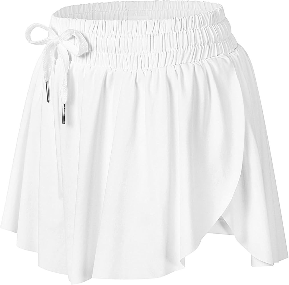 Wsirmet Flowy Shorts for Women Butterfly Shorts 2 in 1 Athletic Workout Gym Biker Running Shorts ... | Amazon (US)