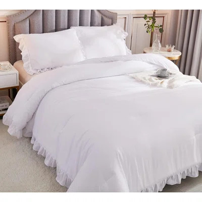 3-Piece Farmhouse Chic Ruffle Bedding Sets | Wayfair North America