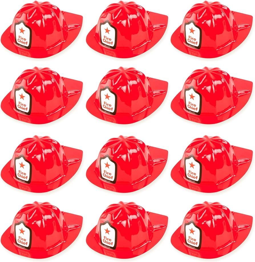 Super Z Outlet 12 Pack Firefighter Children's Helmet Party Supplies for Kid's Costume Accessory | Amazon (US)