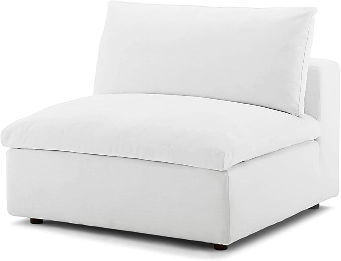 Modern Contemporary Urban Design Living Room Lounge Club Lobby Armchair Accent Chair, Fabric, Whi... | Amazon (US)