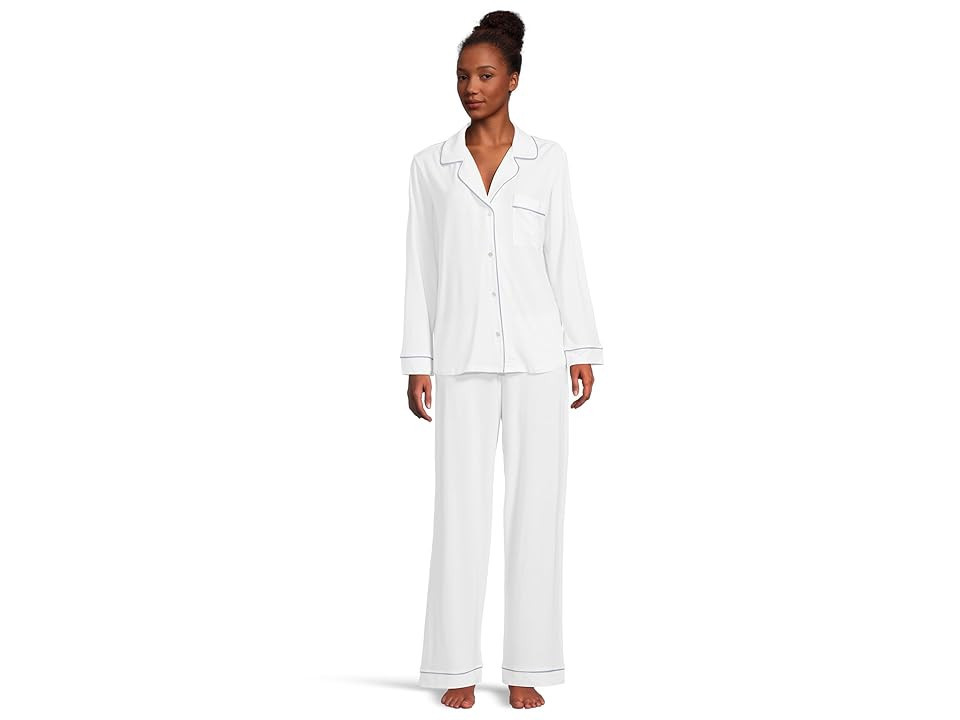 Eberjey Gisele - PJ Set Women's Pajama Sets White/Ice Blue: LG | Zappos.com