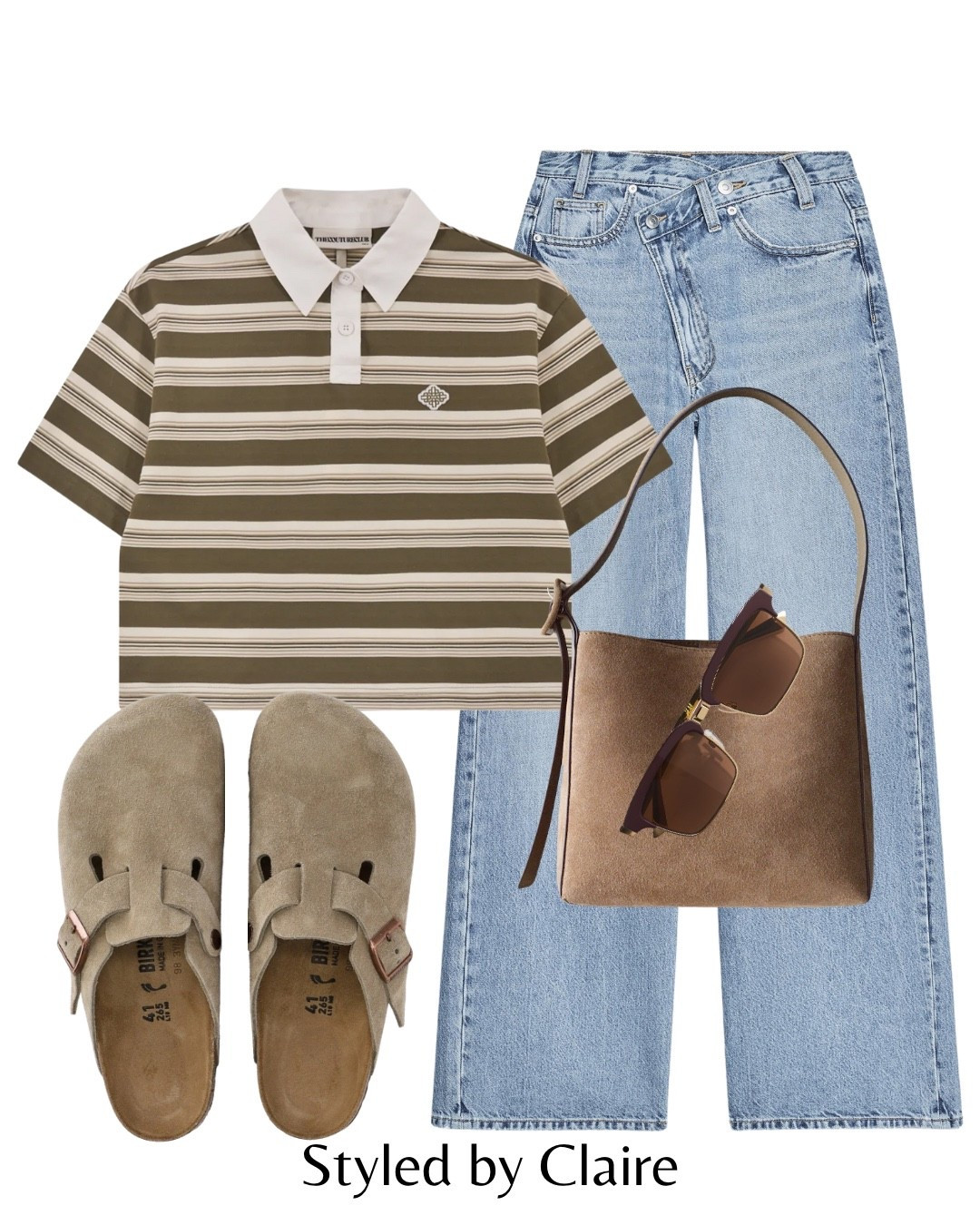 Jeans & a nice top🥝
Tags: polo rugby stripe top couture club Birkenstock taupe Boston clogs suede tote bag shoulder sunglasses Zara cross waistband jeans light wash denim capsule wardrobe basics casual city break summer autumn inspo outfit ideas chic women’s style khaki green beigee

#LTKstyletip #LTKsummer