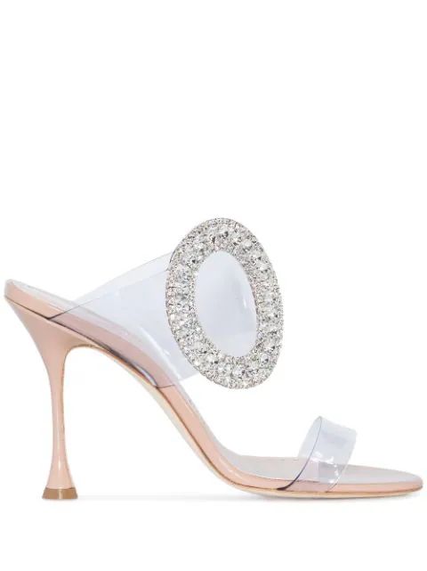Fibionabi crystal-embellished 105mm sandals | Farfetch (UK)
